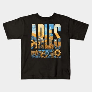 Arles Typographie - France - illustration - Van gogh Kids T-Shirt